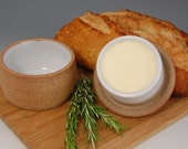 French Butter Keeper -  White French Butter Dish - Ceramic Butter Keeper - Ceramic Butter Dish