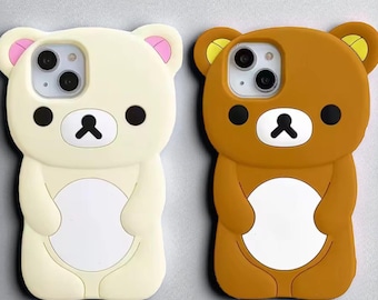 Custodia per iPhone Rilakkuma Bear – Cover morbida in silicone kawaii