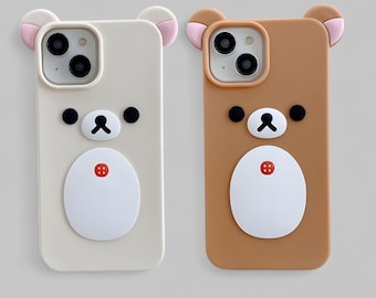 Funda para iPhone de Rilakkuma Bear / Funda suave Kawaii