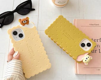 Tide Bear Sandwich Biscuit Soft Silicone Phone Case | Compatible with Multiple iPhone Models | Shockproof Cover