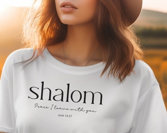 Shalom Peace I Leave With You T Shirt, Christian Jewish Faith Appare,l Christmas Advent, The Chosen, Gift for Pastor God Shirt Christian T