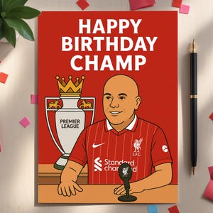 Liverpool Birthday Card for Men, Football Fan Gift, Supporter Birthday Card for Him, Soccer Fan Greeting Card