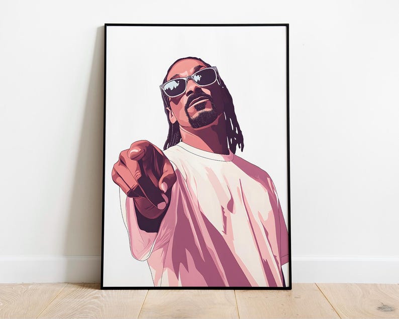 Minimalist Rapper Digital Poster – Modern Hip-hop Art, Clean Rap Icon ...