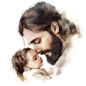 14 immagini di Gesù Cristo con un bambino, clipart acquerello, arte cristiana | Illustrazione religiosa | Download digitale di file JPG di alta qualità