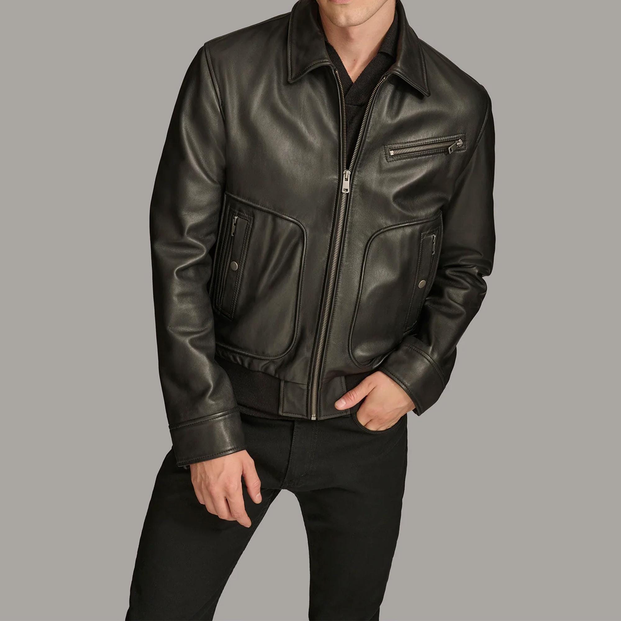 Men's Lambskin Leather Bomber Jacket: Vintage Aviator Style - Etsy