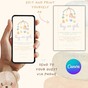 Funny & Sarcastic Baby Shower Invitation – Future Parents: Completely Clueless Edition Editable on CANVA or i'll customize it for you