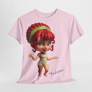 Cute Cartoon Girl Tadaaa T-Shirt, Funny Graphic Tee, Cute Teen Clothing, Casual Top, Humorous Womens Mens Shirt