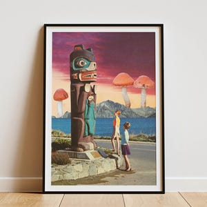 Stampa artistica originale Soul Sacrifice SENZA CORNICE Stampa artistica collage Soul Wall Art Poster anni '60 Arte surreale Stampa Soul Sacrifice Decor Totem