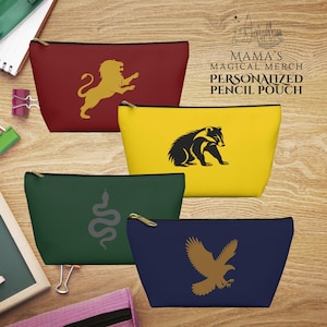 Personalized Name Zip Bag | Wizard School Accessories | Cosmetic Bag | Pencil Case | Back to School | Wizard School Gear
