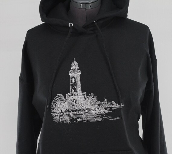 Embroidered Hoodie Pullover Hoodie With Lighthouse Design | Etsy