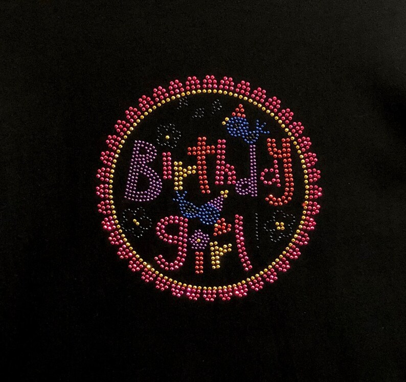 Birthday Rhinestone Shirt Birthday Girl Shirt Premium Cotton - Etsy