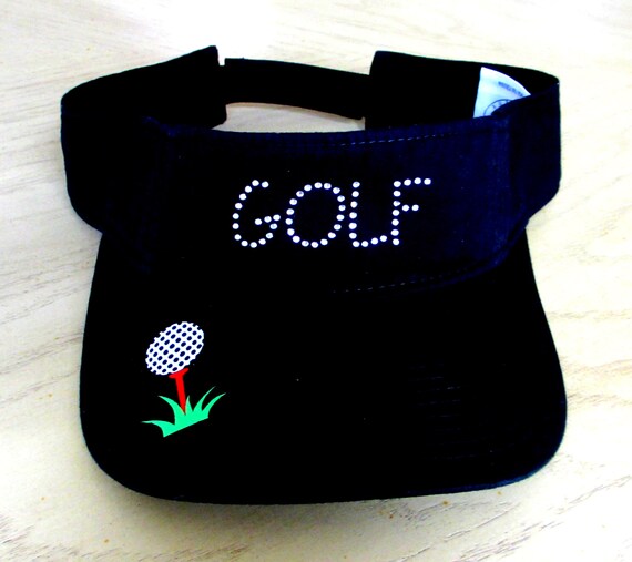 Rhinestone Visor Golf Visor Black 