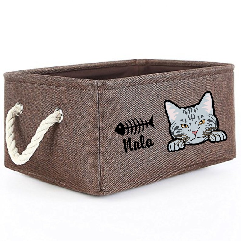 Personalized Cat Storage Basket Pet Storage Cat Breed Toy Bin Etsy
