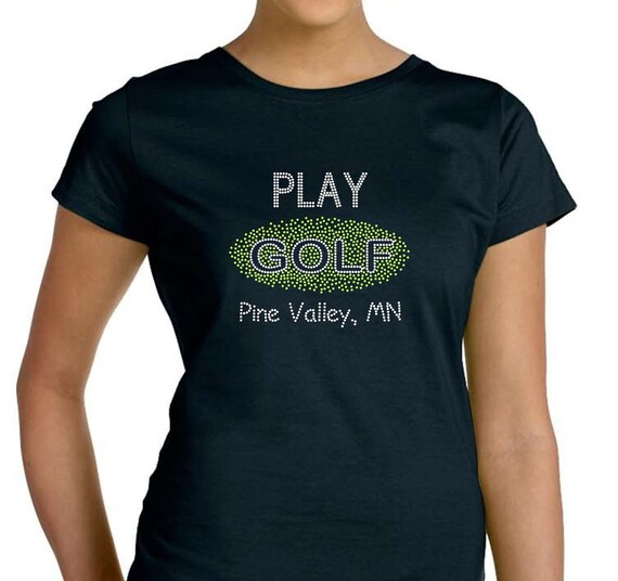 Rhinestone Golf Shirt Womens Rhinestone Shirt Personalized Etsy