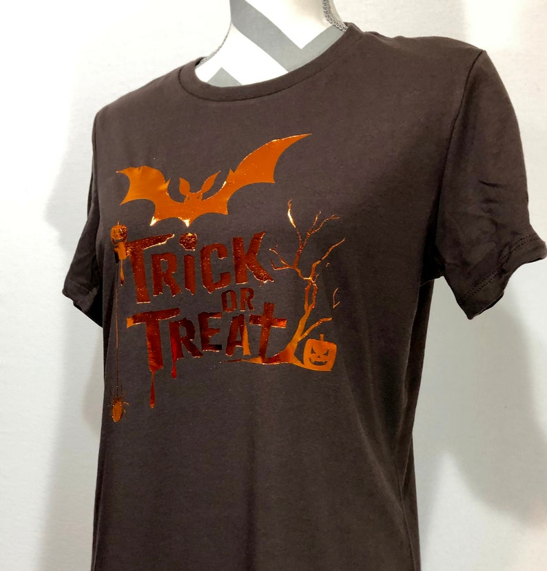 Halloween Shirt Ladies Halloween Shirt Halloween Graphics Foil Etsy