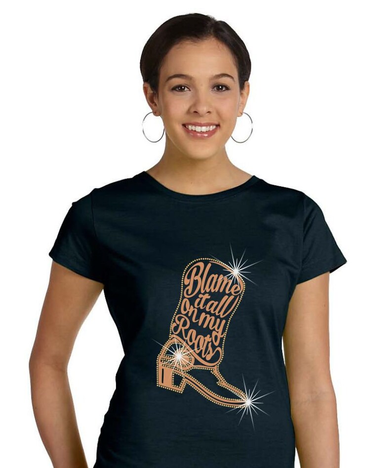 Cowboy Rhinestone Shirt Cowboy Boot Shirt Western Rhinestone Etsy