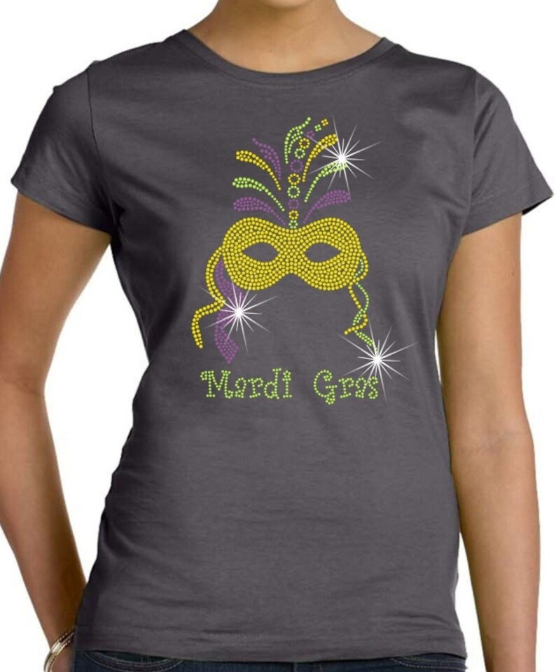 mardi gras rhinestone shirt