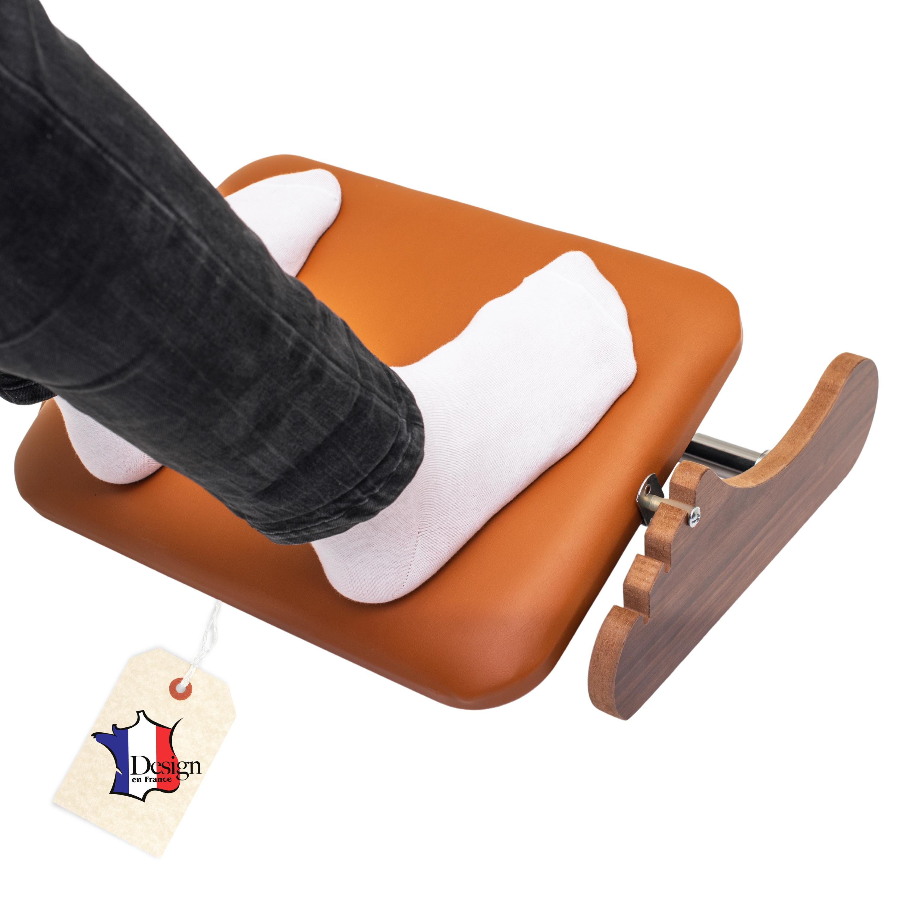 Mszerone® Voetsteun met enkelsteun en kunstleer, ergonomische verstelbare voetsteun, ontlast de benen en verbetert de houding, kantoor en gaming