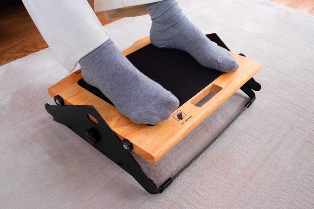 Ms.zerone® FLEXIREST Ergonomic Footrest for Office, Solid Wood | Double ...