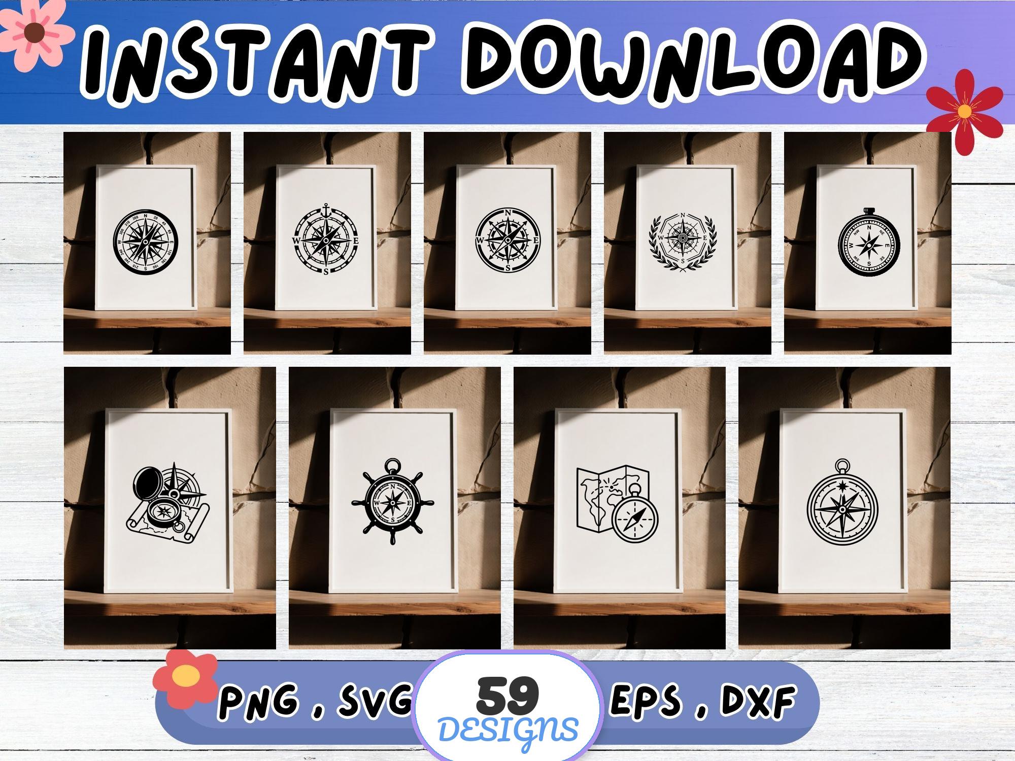 Compass SVG Bundle, Compass Cut File for Cricut Silhouette ...