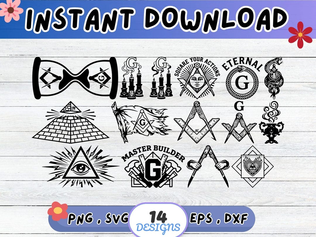 Vector Bitmap Masonic Masonic SVG Bundle, Masonic Cut File for Cricut Silhouette ...