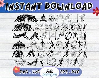 Rugby SVG Bundle, Rugby Cut File for Cricut Silhouette | Sublimation PNG, Stencil, Wall Art, Paper Cut