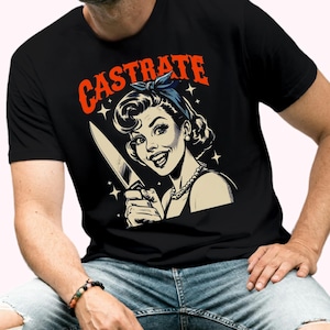 Castrate Tee | Femdom Tshirt, CBT, Nullo Shirt, Female Domination, Male Submissive, Castration, Femdom Sissy, Kinky Shirt