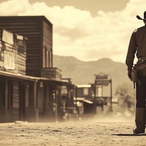 Vintage Wild West Photo Digital Download – 1800s Cowboy Print, Old West Wall Art, Western Saloon Decor, Antique Frontier Photography