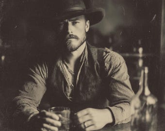 カウボーイと少女の3点 オールドウェストカウボーイの牛追い人 1880年 8 x 10 写真 - Etsy 日本