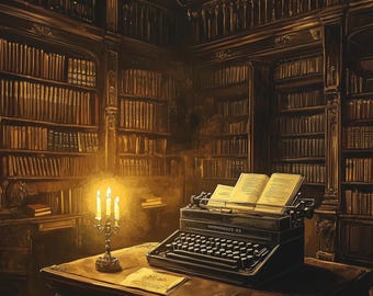 Dark AcademiaLibrary Print: Vintage Gothic Dekor (Digitaler Download)