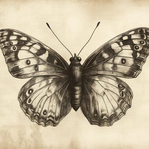 Antiker Schmetterling Druck | Vintage Insekten Illustration | 1800er Entomologie Wandkunst | Druckbare Schmetterling Dekor | Viktorianischer Naturdruck