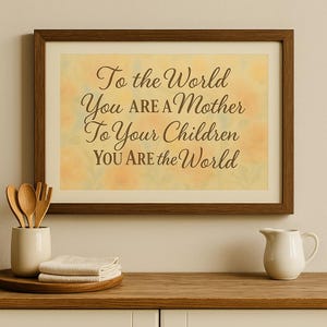 To the World You Are a Mother Quote Digital Download | Mother’s Day Floral Wall Art | Inspirational Printable Gift | Mom Home Decor