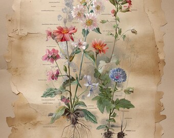 Vintage Wildflower Print: Antique Botanical Illustration (Digital Download)