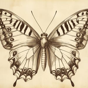 Antique Butterfly Print | Vintage Insect Illustration | 1800s ...