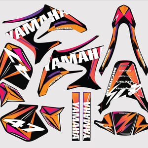 Kit gráfico naranja Yamaha DT 50 Adecuado para modelos 2003 y posteriores / Juego de calcomanías gráficas para motocicletas