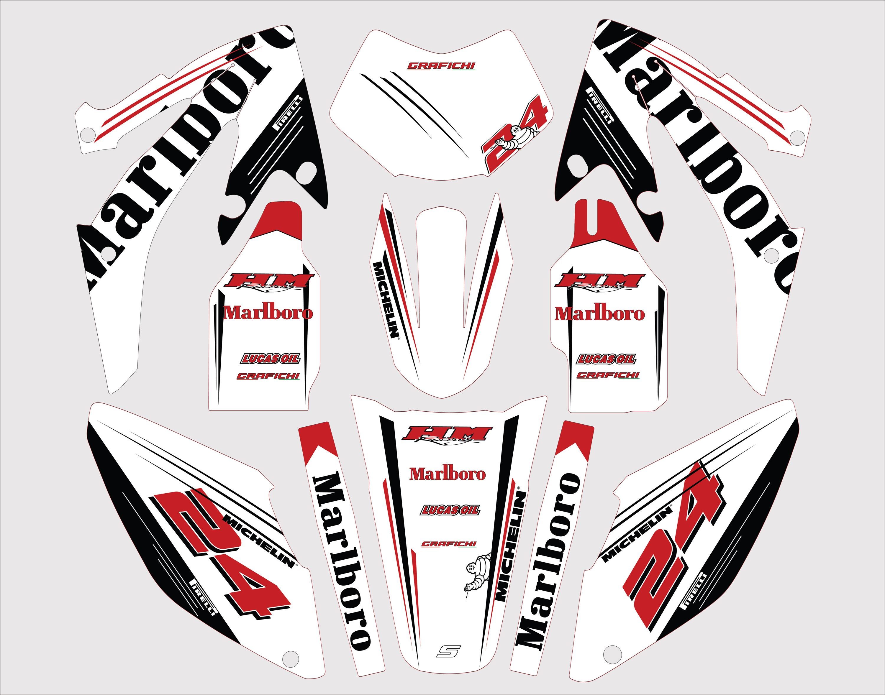 Marlboro Graphic Kit Honda HM | Motorcycle Decals Graphics