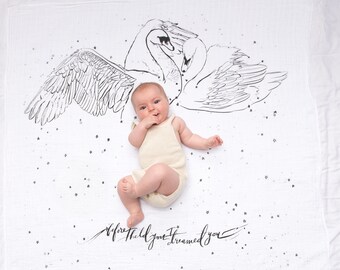 swan swaddle blanket