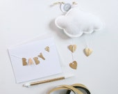 Mini Heart Cloud - choose your colors - keepsake nursery decor in metallic faux leather and felt- Free US Shipping