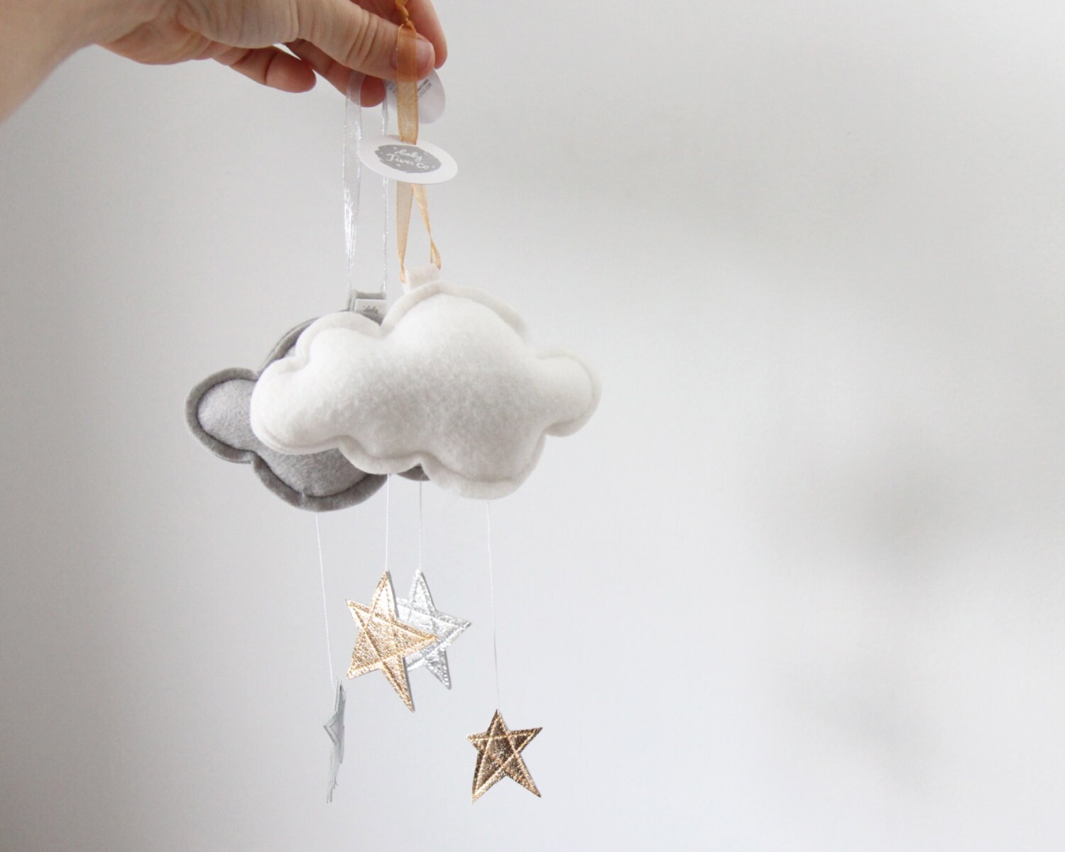 Luxe Mini Star Nuage en Cuir et Laine Feutre - Souvenir Décor Ornement ou Chambre de Bébé Choisissez