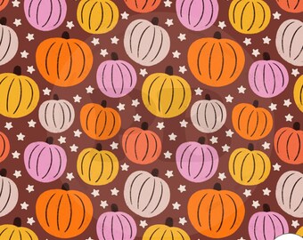 Autumn Pumpkin Seamless Pattern: Cottagecore Fall Digital Paper Fabric Sublimation (PNG)