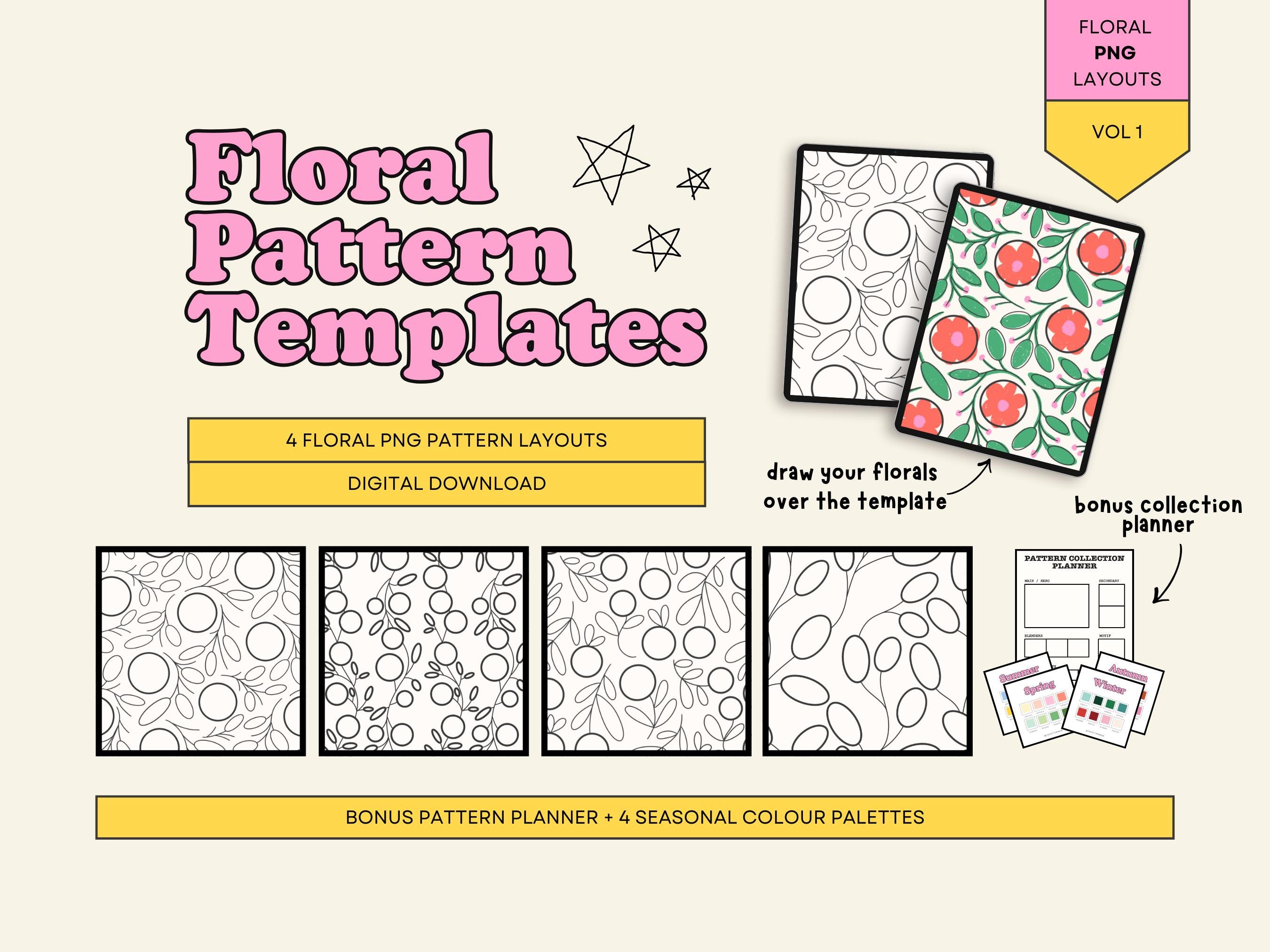 Pattern Template PNG | Floral Seamless Pattern Layout | Repeat Pattern ...