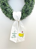 Masters Wreath Sash, Boxwood Wreath Embroidered Sash, Masters Embroidery Sash, Door Hanger, Golfing Wreath Sash, Golf Wreath Sash, Augusta