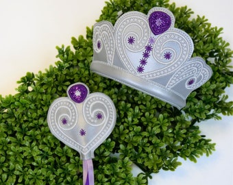 Silver and Purple Princess Crown. Sophia Inspired Crown. Costume Accessories. Pretend Play.  Costume Crown. Girls Dress Up. Silver Crown.