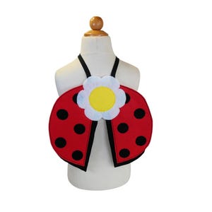 Ladybug Wings. Ladybug Costume.  Ladybug Mask. Dress Up Wings. Kids Costume. Ladybug Design. Felt Mask. Felt Wings. Red Wings.
