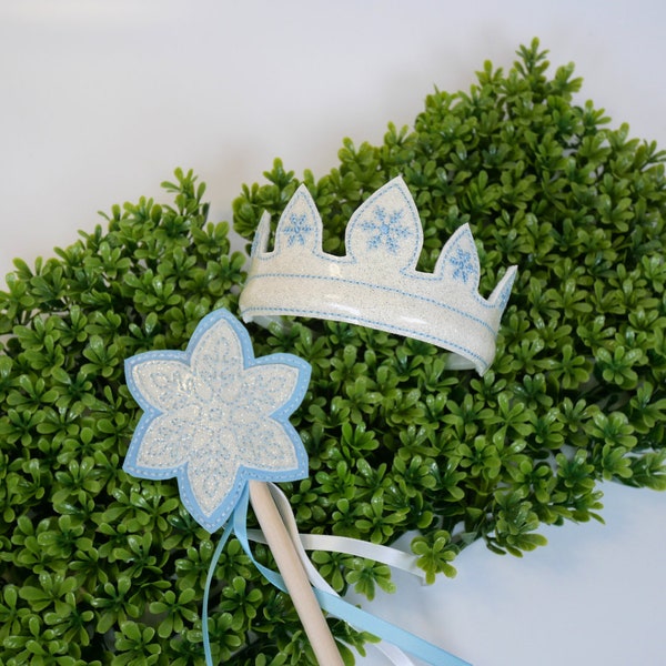 Snowflake Crown. Snow Queen Crown. Snowflake Wand. Ice Queen Crown. Pretend Play. Play Crown. Dress up for girls. Costume Crown. Elsa Crown