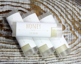 4 Handcrafted Honey Flavored Lip Balms, Made In Maine , Handmade Lip Care, Honey Lip Butter, Natural Lip Care, Honey Lip Flavor