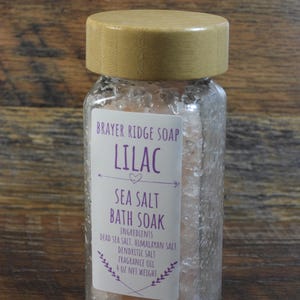 4 oz Lilac Scented Dead Sea Salt Bath Soak, Bath Salt, Foot Soak , Relaxation Spa Soak, Mineral Soak, Self Care