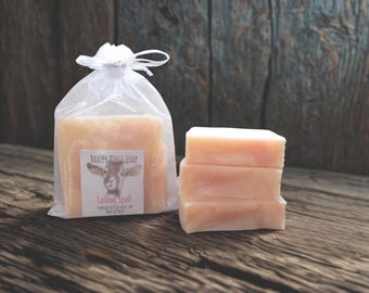 4 Bars Loving Spell Goat Milk Soap, Exfoliating Handmade Soap