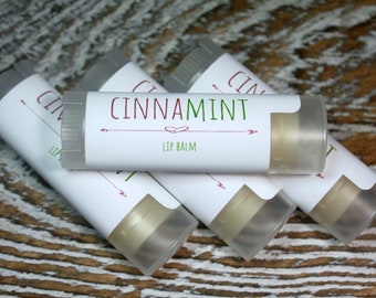 4 Tubes Cinnamint  Handcrafted Lip Balm, Made In Maine , Handmade Lip Care, Lip Butter, Cinnamon MintnLip Balm