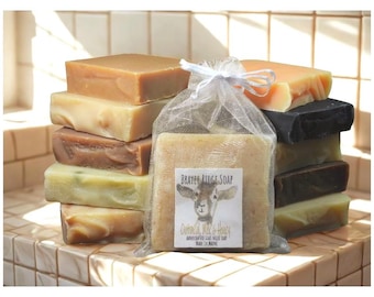 10 Handcrafted Goat Milk Soap Bars, Maine Made, Scent Choice
